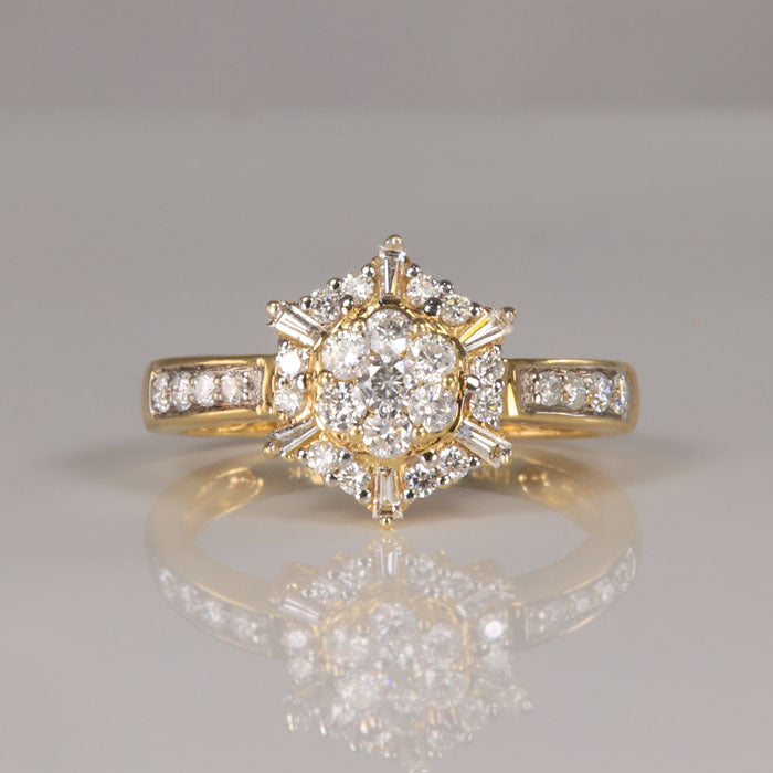 diamond ring in yellow gold engagement
