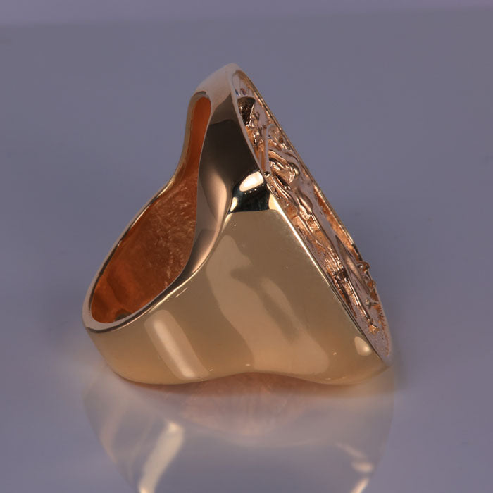 yellow gold goddess ring