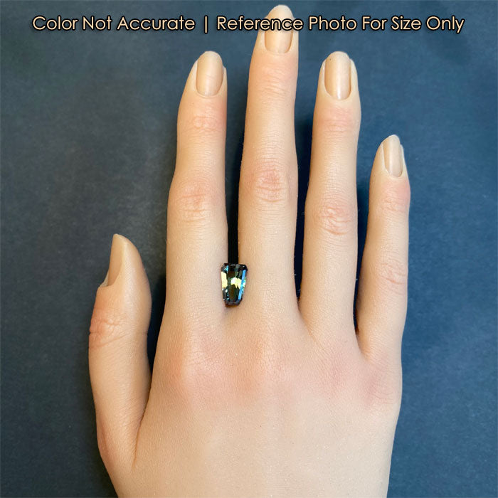 keystone shaped green color tanzanite gem