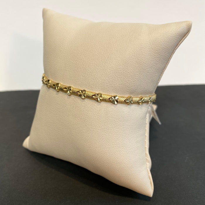 14k yellow gold heart link bracelet