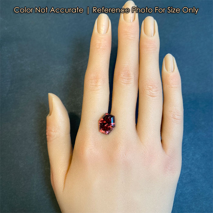 hand size reference imperial zircon red gemstone