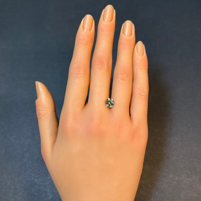 hexagonal cut montana green sapphire gemstone