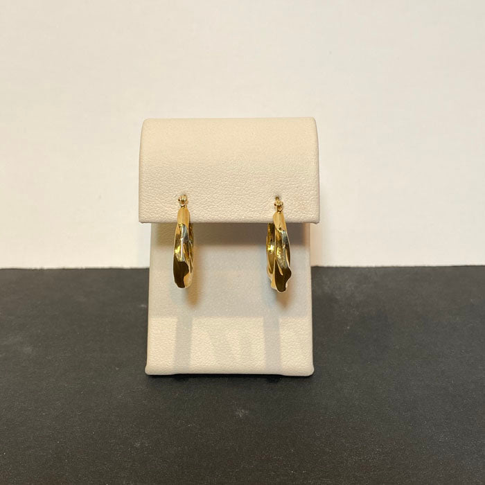 yellow gold hinged hoop earrings