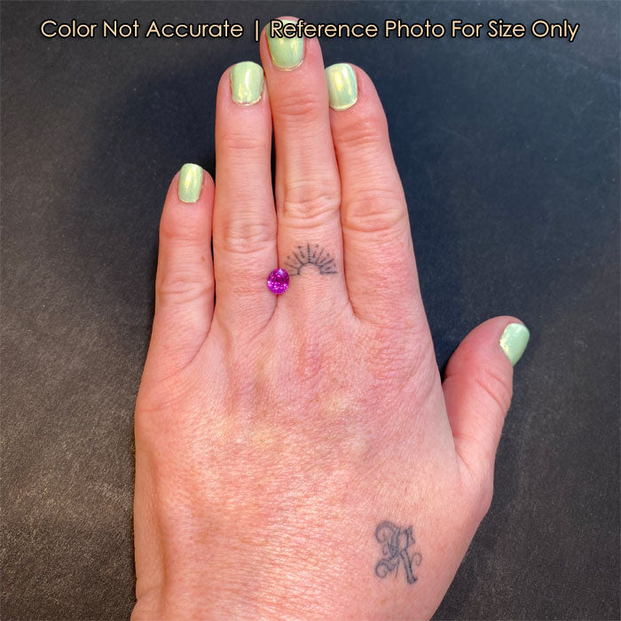 oval cut hot pink sapphire gem size