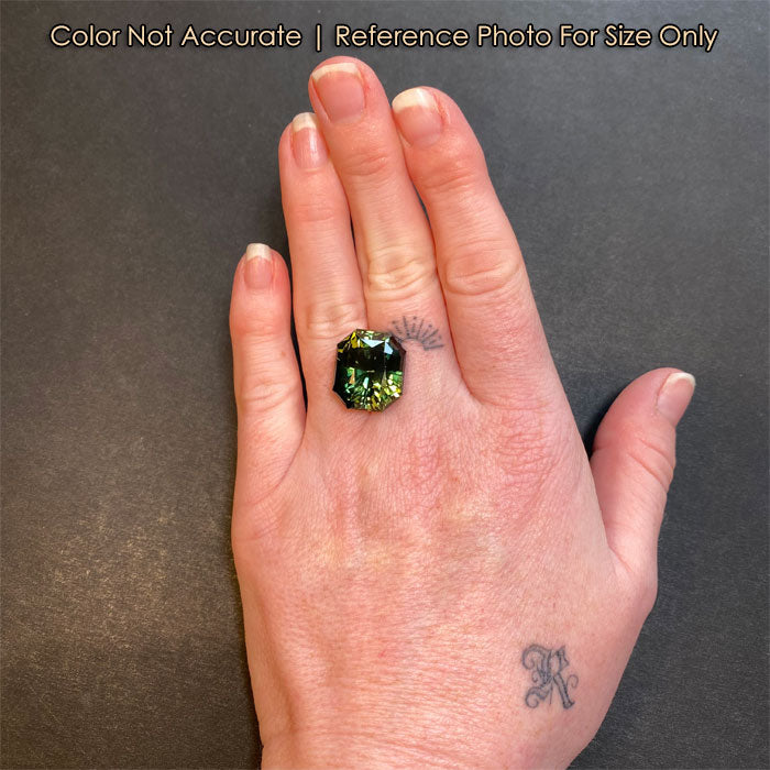 size reference of sapphire to hand