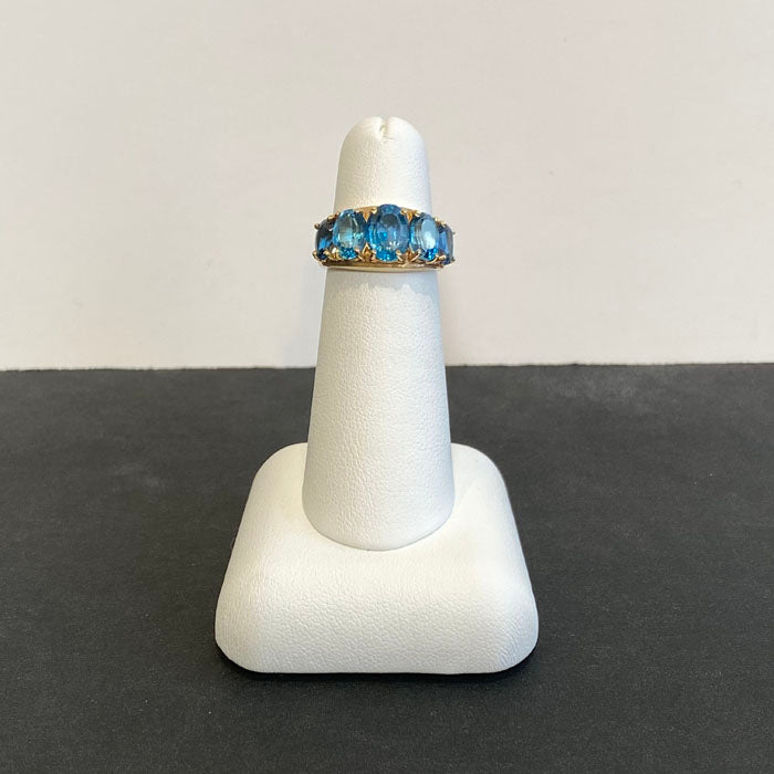 10k yellow gold london blue topaz ring