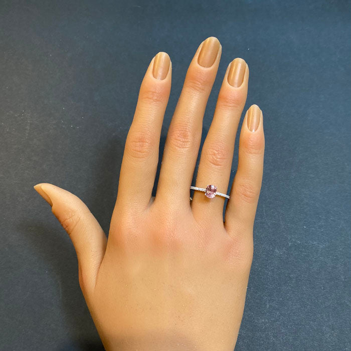 malaya garnet and diamond ring white gold