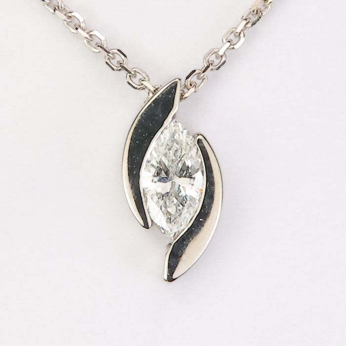 white gold marquise diamond necklace