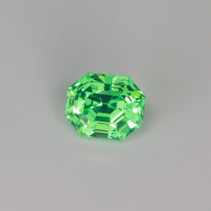 mint green emerald cut gemstone garnet