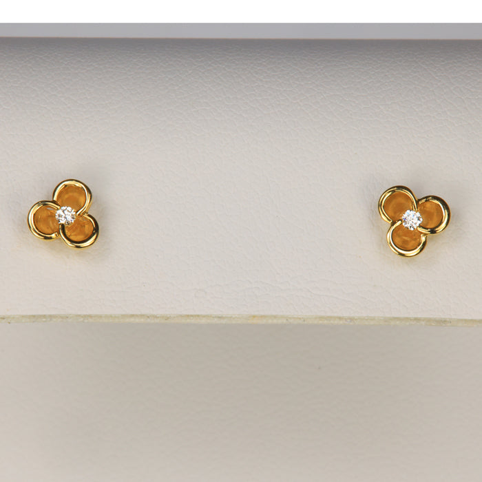 yellow gold diamond stud earrings