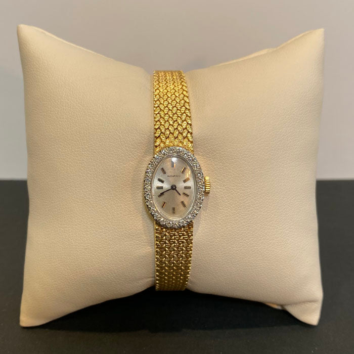 14k yellow gold and diamond movado watch
