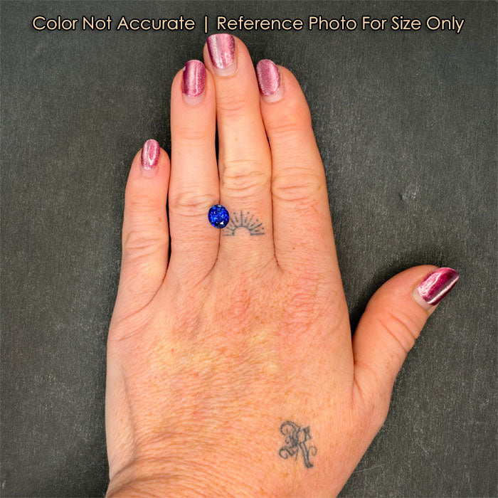 oval cut sapphire on hand size