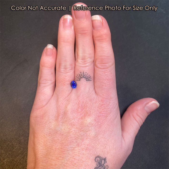 sapphire gem oval cut on hand