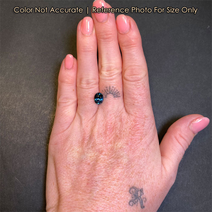 size of cobalt color oval cut spinel gemstone
