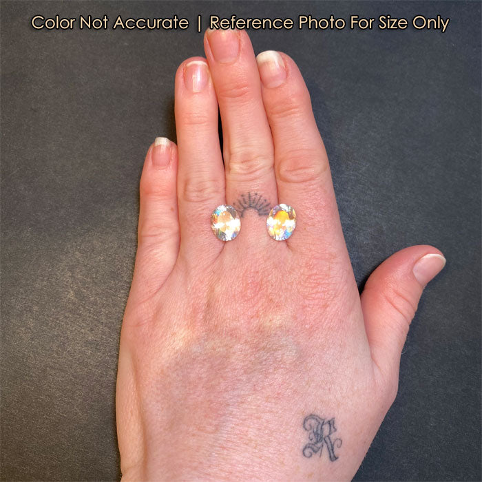 moonstone gemstone pair oval cut size to a hand