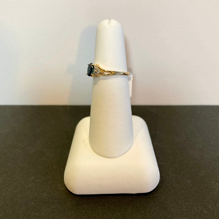 oval sapphire yellow gold and diamond