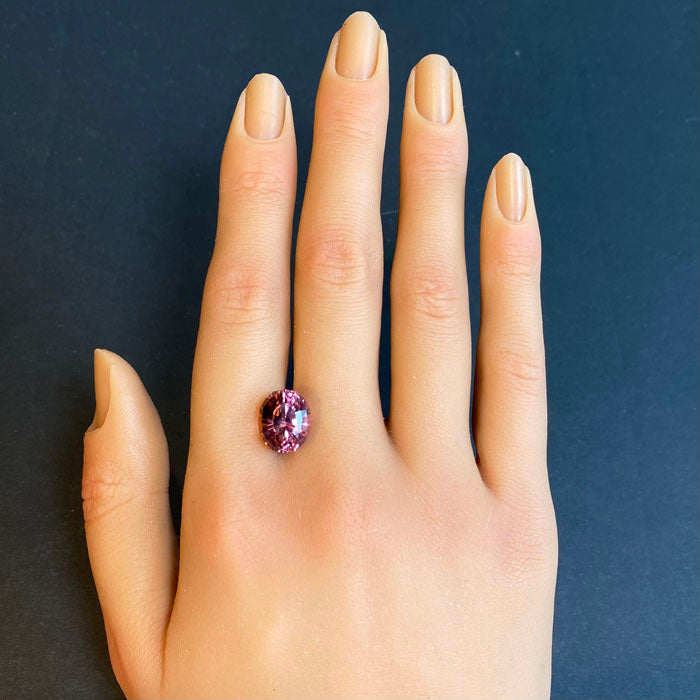 pink oval step cut tourmaline