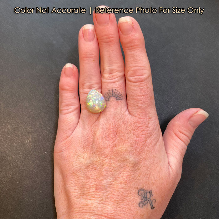 size of pear shape opal on hand