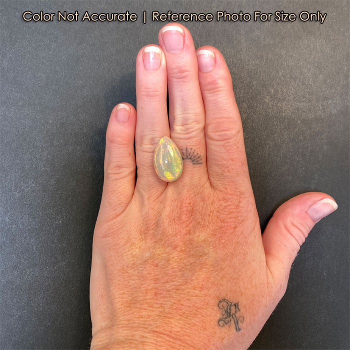 size reference pear shape opal to hand