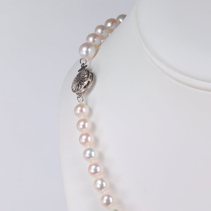 white gold and pearl necklace