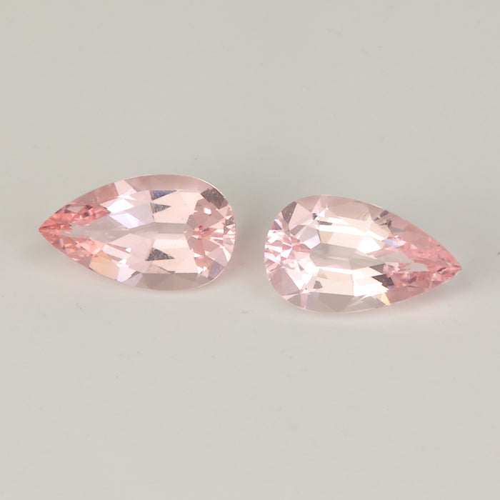 peachy pink pair of morganites