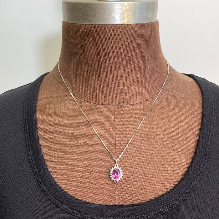 umbalite garnet and diamond pendant white gold