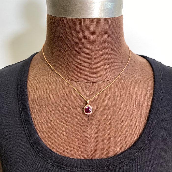 umbalite garnet pendant yellow gold
