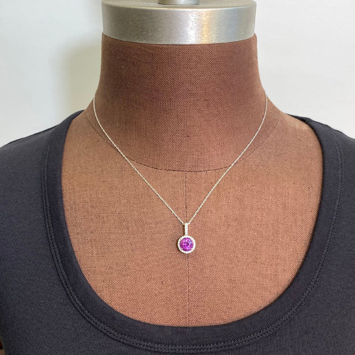 umbalite garnet diamond white gold pendant