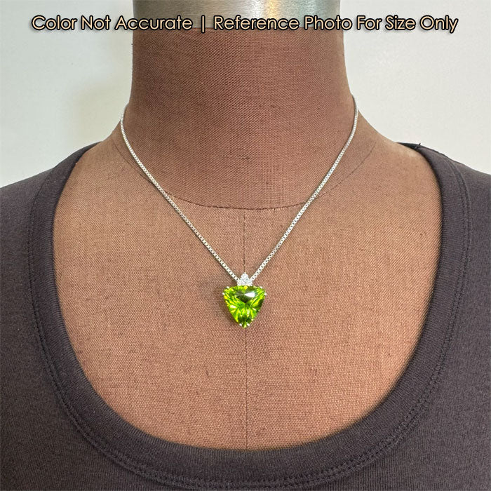 white gold peridot and diamond pendant size