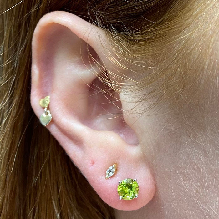 green peridot gemstone earrings