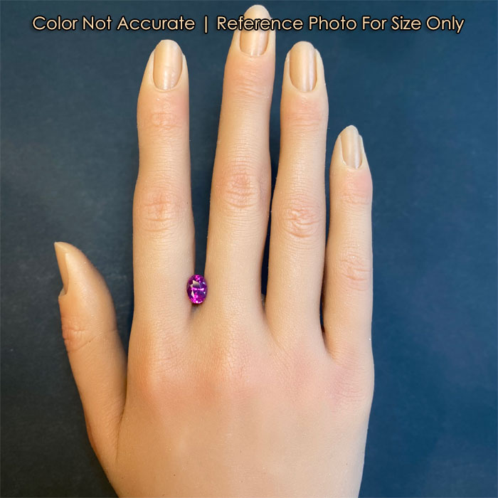 oval cut pink sapphire size reference