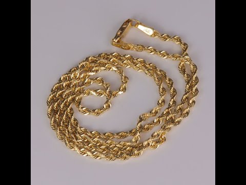 14K Yellow Gold Rope Chain 16"