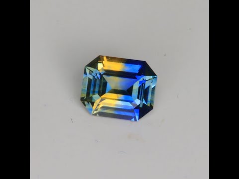 Emerald Cut BiColor Sapphire .93 Carats