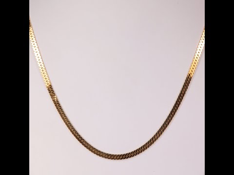 14K Yellow Gold Herringbone Chain 18"
