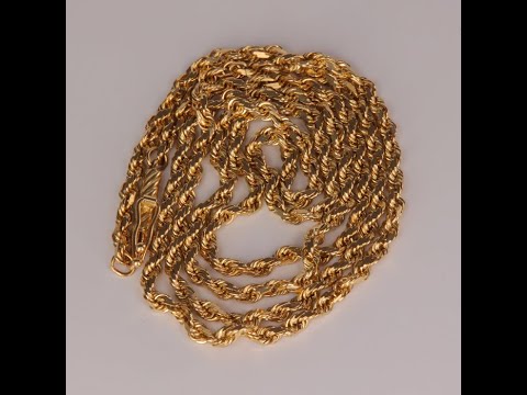14K Yellow Gold Rope Chain 21"