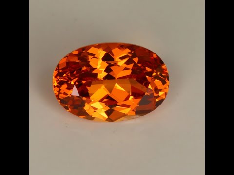 Oval Reddish Orange Malaya Garnet Gemstone Tanzania