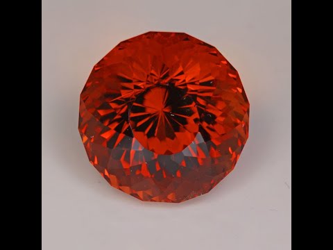 Reddish Orange Round Portuguese Cut Citrine 11.76 Carats