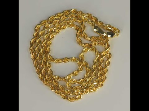 14K Yellow Gold Rope Link Chain 19"