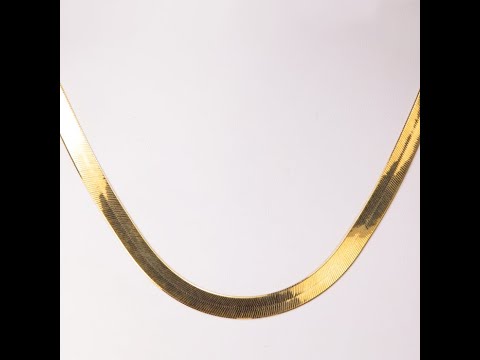14K Yellow Gold Doubled Herringbone Chain 18"
