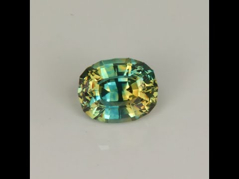 Stepped Antique Cushion BiColor Montana Sapphire 2.38 Carats