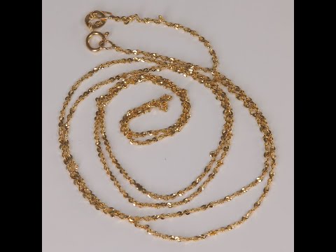 10K Yellow Gold Small Rope Link Chain 24"
