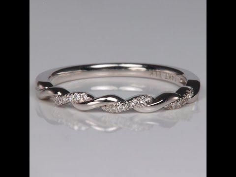 14K White Gold Twisted Diamond Ring .06 Carats