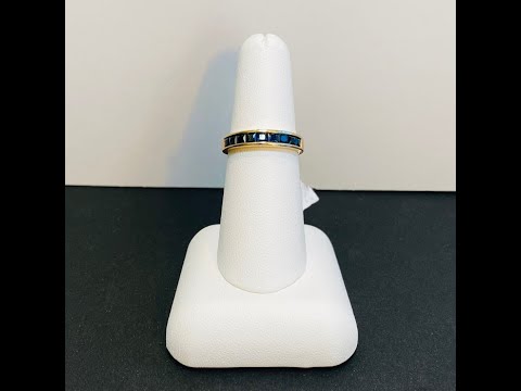 14K Yellow Gold Princess Cut Sapphire Ring