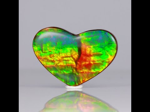 "Heartbreak" Heart Shape Cabochon Ammolite 17.90 Carats