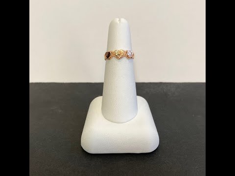 14K Rose Gold Triple Heart Ring