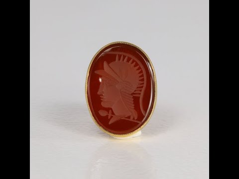 14K Yellow Gold Carnelian Seal Pendant