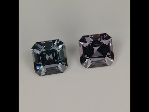 Pair of Asscher Cut Spinels 1.47 Carats