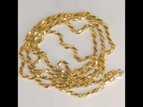 14K Yellow Gold Rope Chain 23"