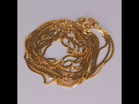 14K Yellow Gold Triple Strand Serpentine Chain 18"