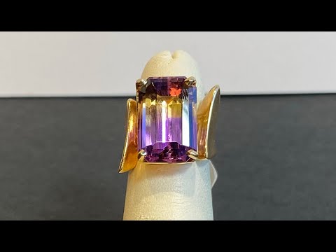 14K Yellow Gold Ametrine Ring 9 Carats